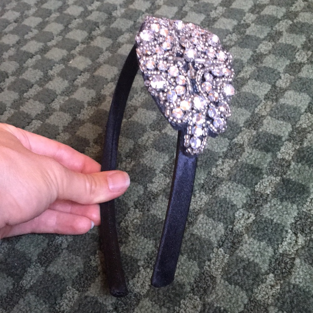 Black headband with bead details